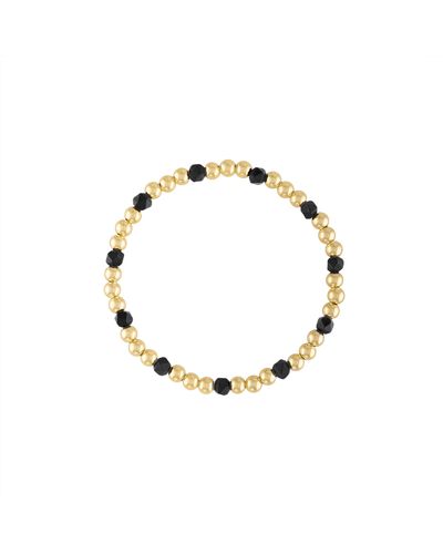 Olivia Le Matte Onyx Gemstone Gold Bubble Bead Bracelet - Metallic