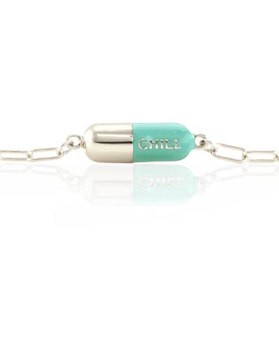 Kris Nations Chill Pill Enamel Bracelet Sterling Silver & Turquoise Enamel - Green