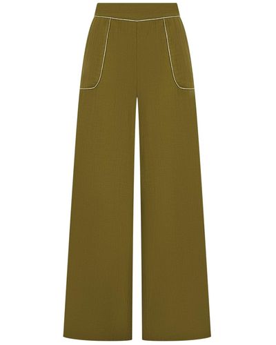 Nooki Design Clipper Trousers In Olive - Green