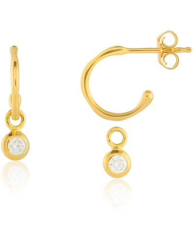 Auree Hampton Moissanite & Gold Vermeil Interchangeable Gemstone Earrings - Multicolor