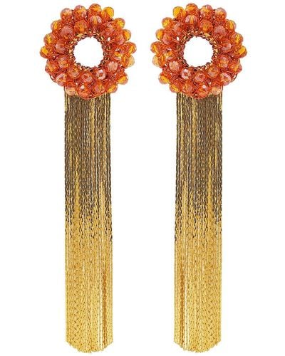 Lavish by Tricia Milaneze Amber Orange Sadie Handmade Crochet Earrings