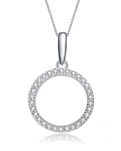 Genevive Jewelry Rachel Glauber Exclusive Gold Plated Cubic Zirconia Circle Shaped Pendant Necklace - Metallic
