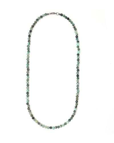 Shar Oke Emerald Beaded Necklace - Metallic