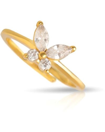 Ep Designs Butterfly White Ring - Metallic