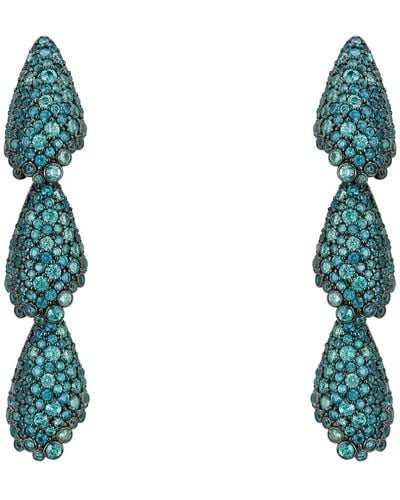LÁTELITA London Arabelle Aqua Earrings Silver Oxidised - Blue