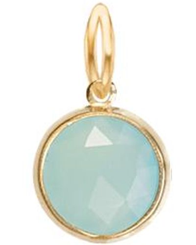 Perle de Lune Round Charm For Necklace Green Chalcedony - Blue