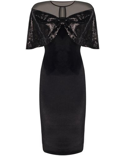 Madebyza Velvet Bowed Evening Dress - Black