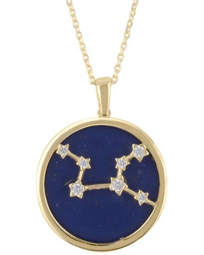 LÁTELITA London Zodiac Lapis Lazuli Gemstone Star Constellation Pendant Necklace Gold Virgo - Blue