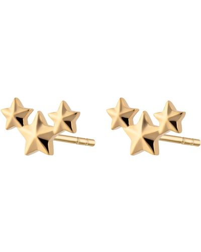 Lily Charmed Plated Star Cluster Stud Earrings - Metallic