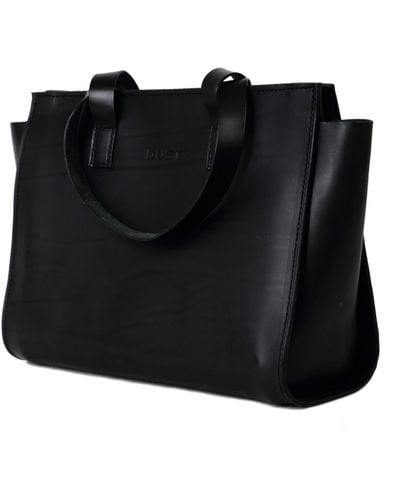 THE DUST COMPANY Leather Shoulder Bag In Cuoio Black