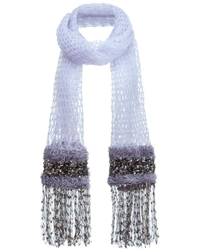 Andreeva Cashmere Handmade Knit Scarf - White