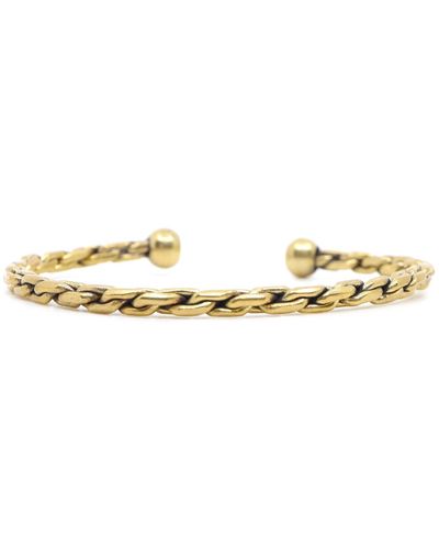 Shar Oke Brass Twisted Cuff Bracelet - Natural
