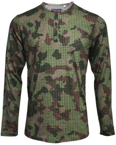 lords of harlech Norbert Henley In Olive Camo - Green