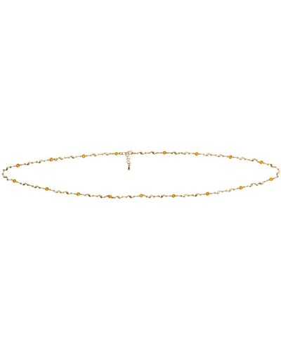 Lavani Jewels Orange & Gold Plated Waist Chain Blade - White