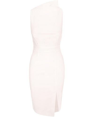 AVENUE No.29 Bodycon Midi Dress With Leg Slit - White