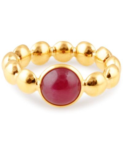 Trésor Ruby Round Ring In 18k Yellow Gold - Pink