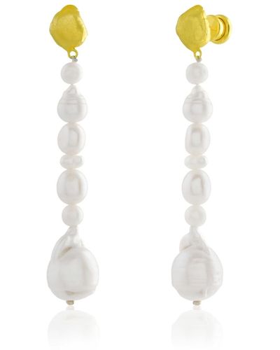 Arvino Pearl Drop Earrings - White