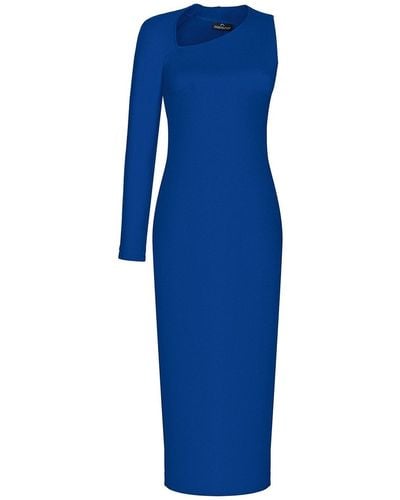 Monosuit Bold Asymmetrical Dress: A Statement-making Choice - Blue