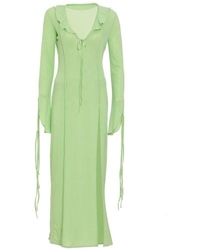 Fickle Hearts Nellie Long Beach Dress In Lime - Green