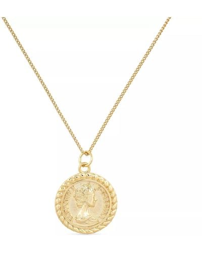 Elk & Bloom Chunky Lucky Coin Medallion Necklace - Metallic
