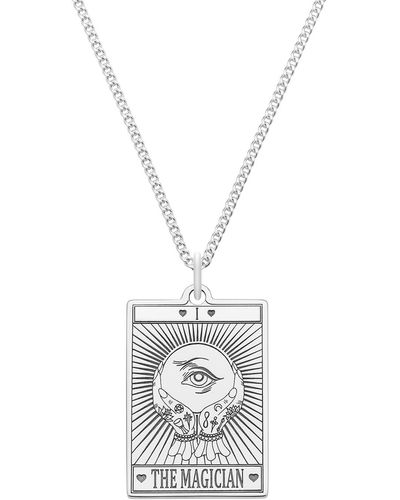 CarterGore Medium Sterling Silver "the Magician" Tarot Card Necklace - White