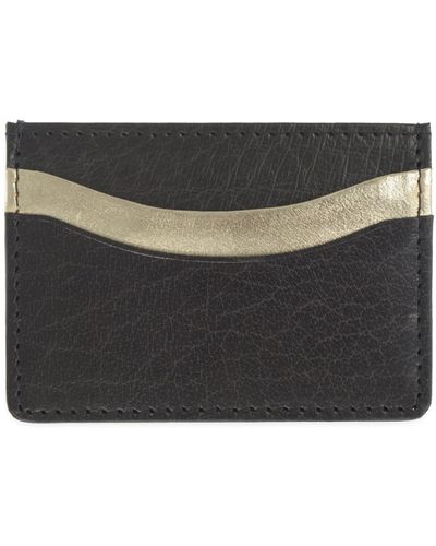 VIDA VIDA Zing & Gold Leather Card Holder - Black