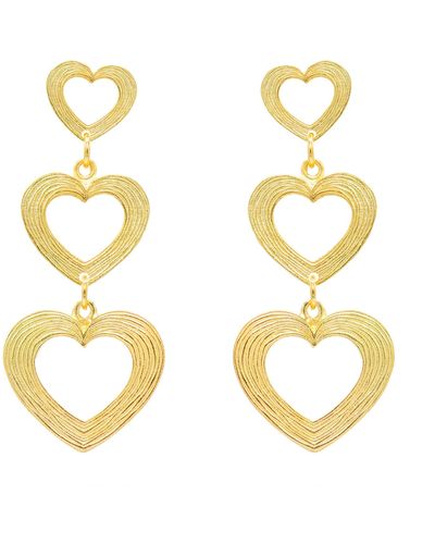 Marcia Moran Hera Heart Earrings - Metallic