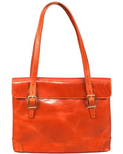 Rimini Leather Laptop Bag Caterina - Red