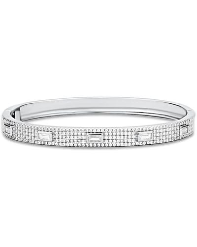 SHYMI Baguette And Pave Bangle - White