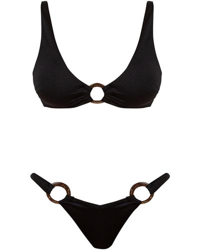 Cliché Reborn Coco Rings Bikini Set With Ring Details - Black