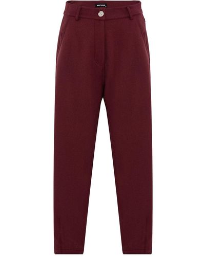 Nocturne Pleated Slouchy Trousers - Red