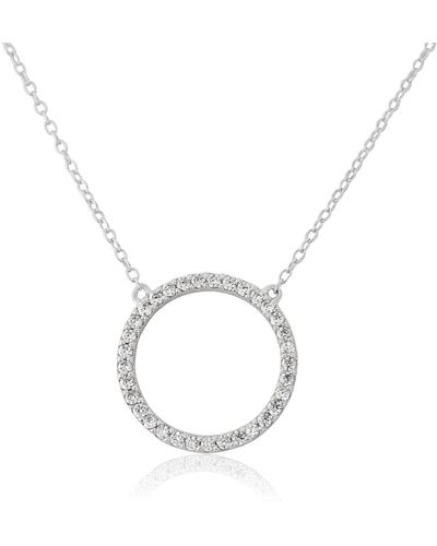 Auree Chora Mini Circle Sterling & Cubic Zirconia Necklace - Metallic