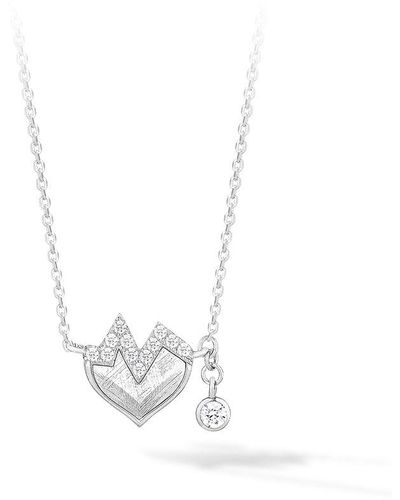 AWNL Heart Meteorite Sterling Necklace - Metallic