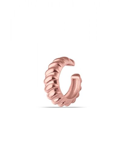 Spero London Croissant Ear Cuff No Piercing Sterling Silver One Piece - Pink