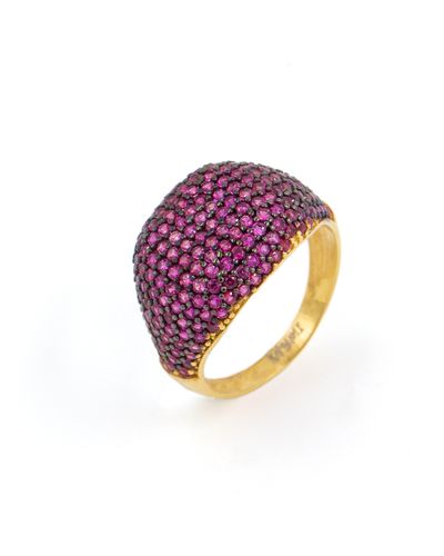 SHYMI Pave Signet Ring - Purple