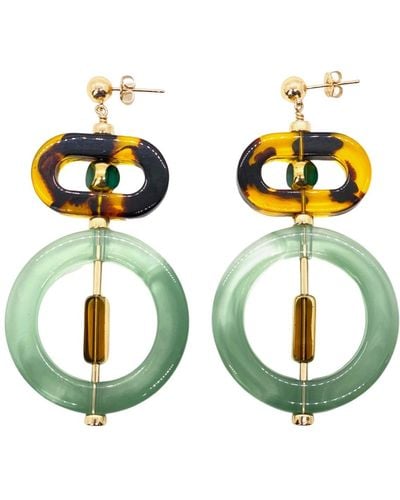 Aracheli Studio Green Orbit Art Deco Earrings