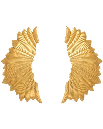 Lavani Jewels Plated Wings Earrings - Metallic