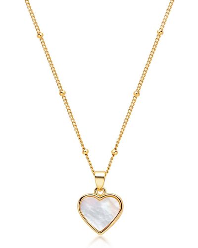 Nialaya Necklace With Shell Heart - Metallic