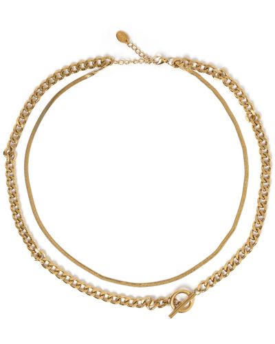 ARMS OF EVE Dolce Double Stack Gold Necklace - Metallic