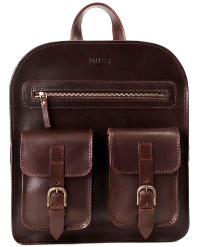 THE DUST COMPANY Leather Backpack In Cuoio Havana Soho Collection - Multicolor