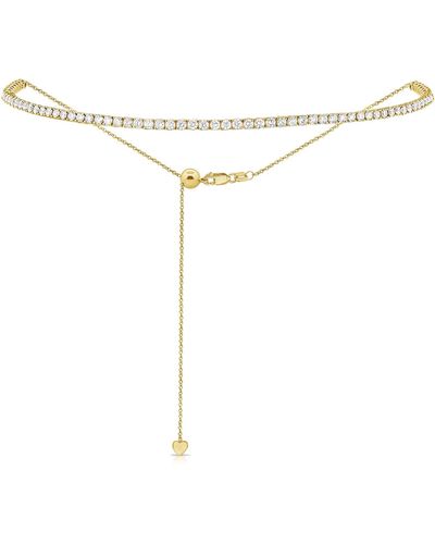 770 Fine Jewelry 3.89ct Adjusable Imperial Diamond Tennis Chocker - White