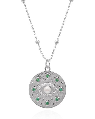 Luna Charles Livia Eye Coin Necklace - Metallic
