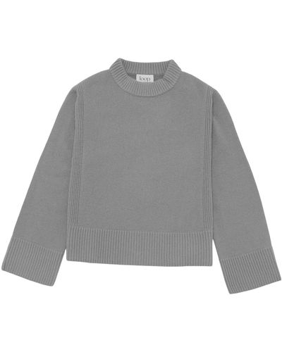 Loop Cashmere Cropped Cashmere Sweatshirt In Quarry - Grey