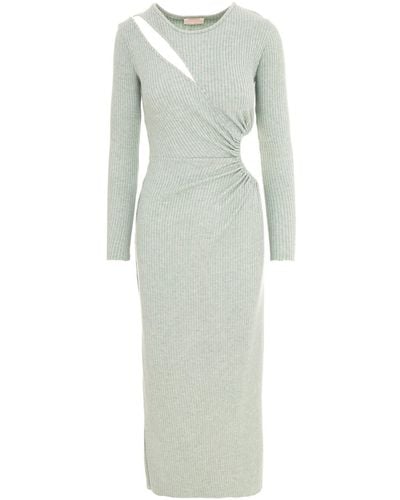ROSERRY Mykonos Ribbed Jersey Cut Out Ankle Dresss In Mint - Green