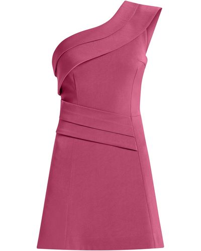 Tia Dorraine Elegant Touch One-shoulder Mini Dress - Purple