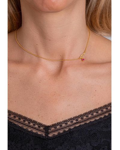 Lavani Jewels Zircon "l" Initial Necklace - Brown
