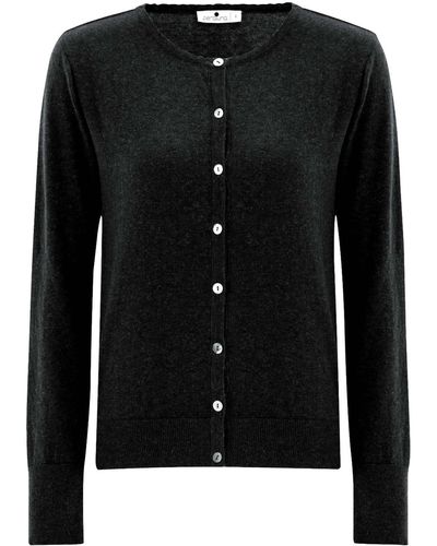 Peraluna Classic Basic O-neck Knitwear Cardigan - Black