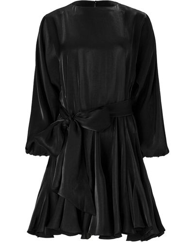 Lita Couture Asymmetric Pure-silk Mini Dress - Black