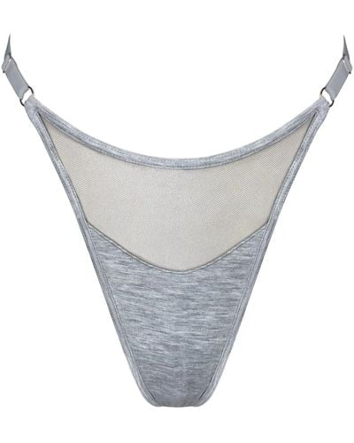 MONIQUE MORIN LINGERIE Core Adjustable Thong Fog - Grey
