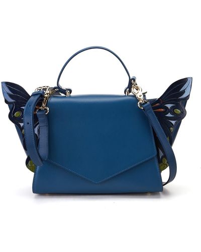 Bellorita Wings Satchel Leather Bag - Blue